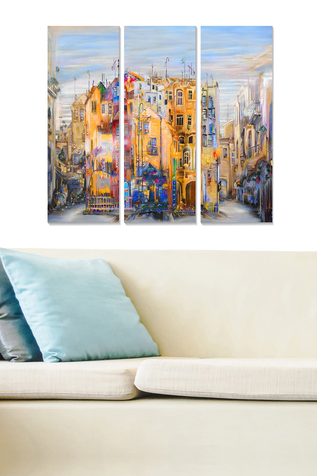 Conjunto de Quadros Decorativos em MDF Multicolor (3 Peças) – 70x50 cm (Total), Espessura 3 mm