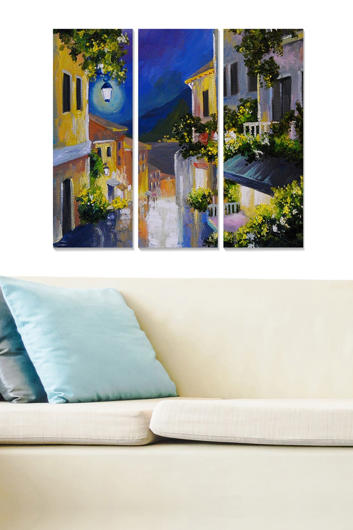 Quadro Decorativo em MDF Multicolor (Conjunto de 3 Peças) – 70x50 cm total (3x 20x50 cm), Espessura 3 mm