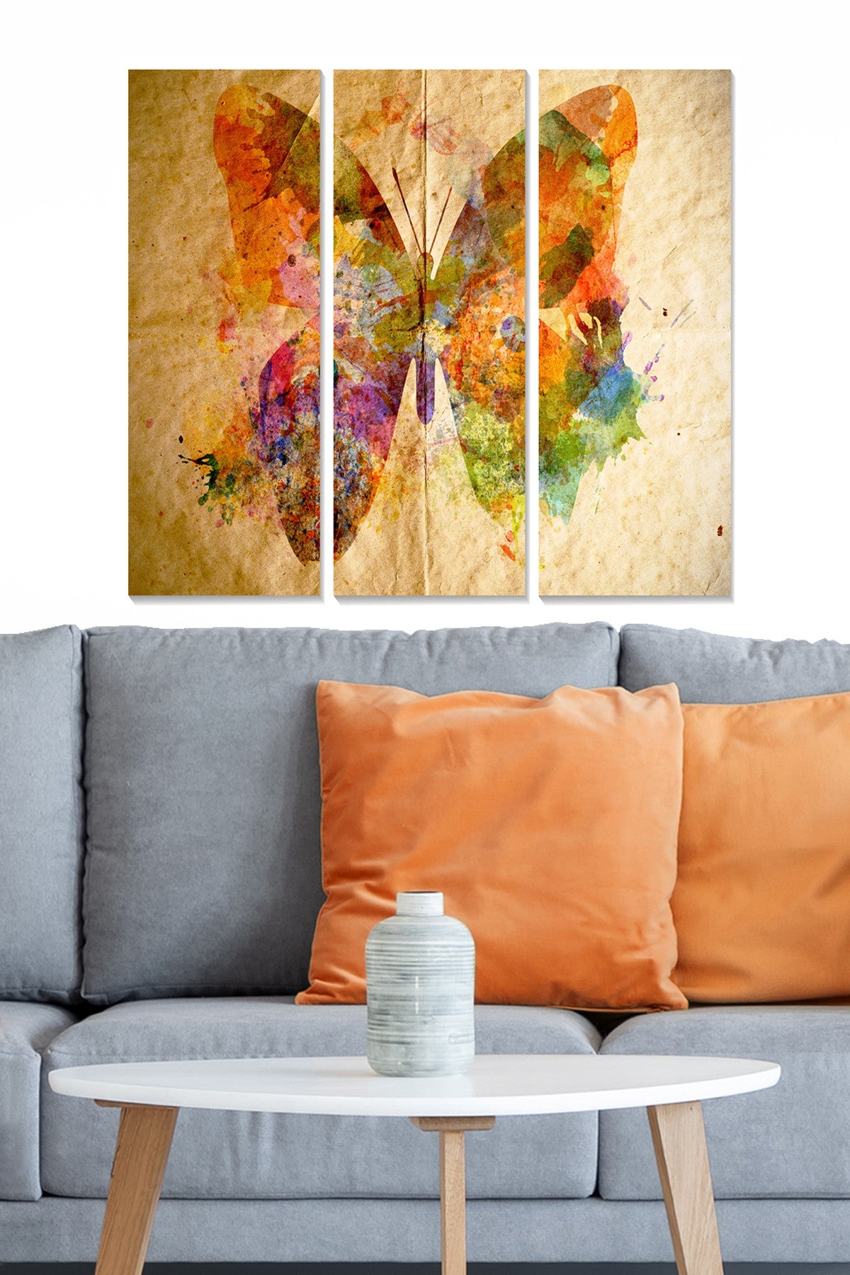 Quadro Decorativo em MDF – 3 Peças, Multicolor, 70x50 cm (20x50 cm cada), 3 mm