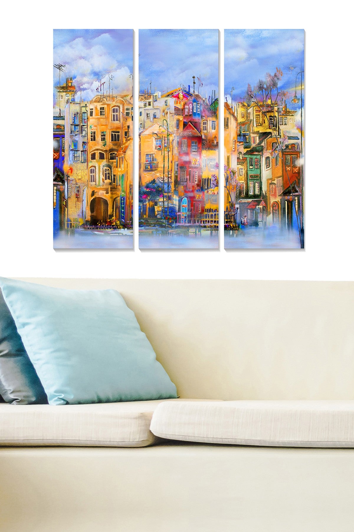 Quadro Decorativo em MDF Multicolorido – Conjunto 3 Peças (20x50 cm cada), Total 70x50 cm, MDF 3 mm