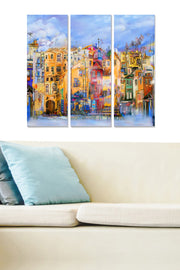 Quadro Decorativo em MDF Multicolorido – Conjunto 3 Peças (20x50 cm cada), Total 70x50 cm, MDF 3 mm