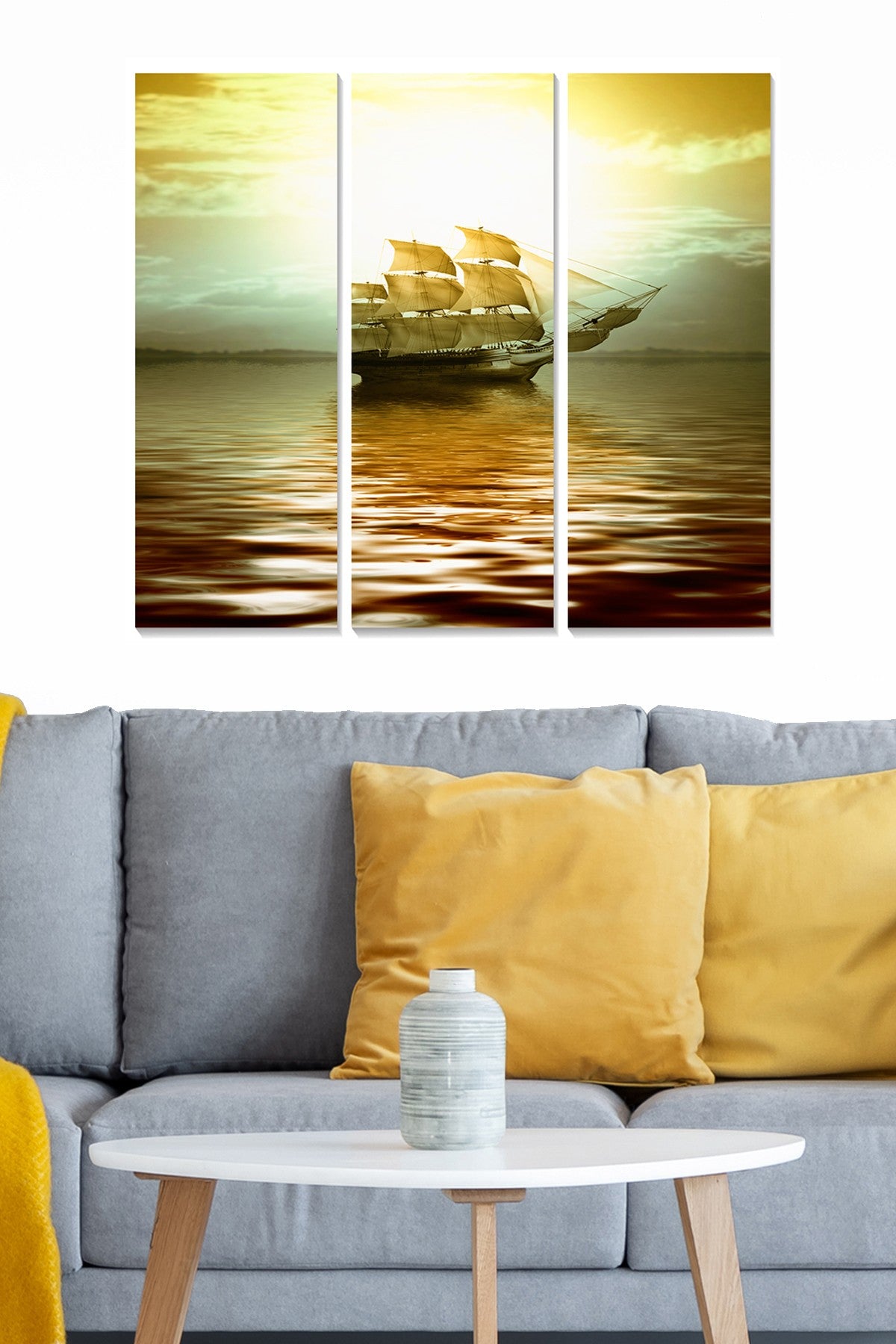 Tríptico Decorativo em MDF 100% Multicor – 3 Peças (20x50 cm cada), Total 70x50 cm, Espessura 3 mm