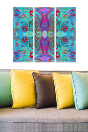 Conjunto de Quadros Decorativos em MDF (3 Peças) Multicolor — 70x50 cm, 3 mm de espessura