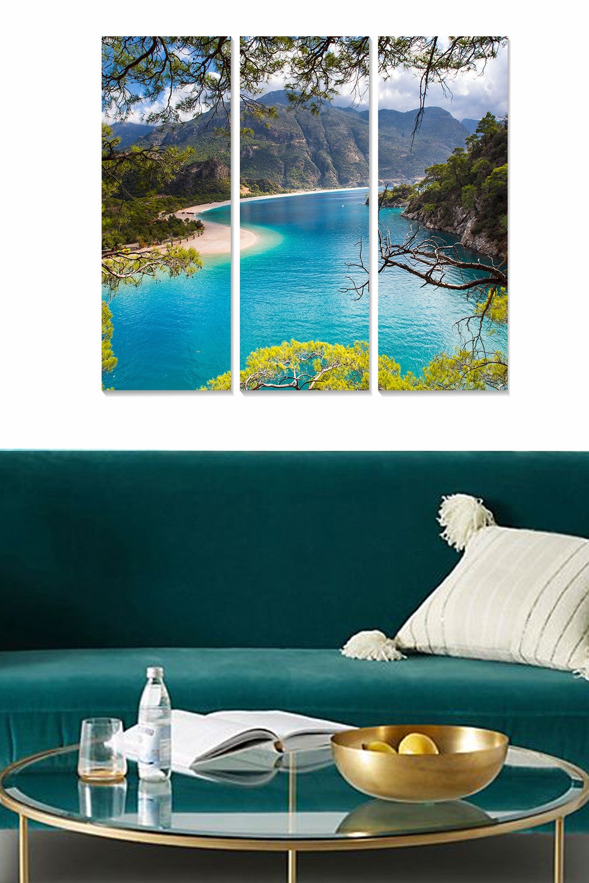 Conjunto de Quadros Decorativos em MDF 100% (3 Peças) Multicor – 70x50 cm, 3 mm