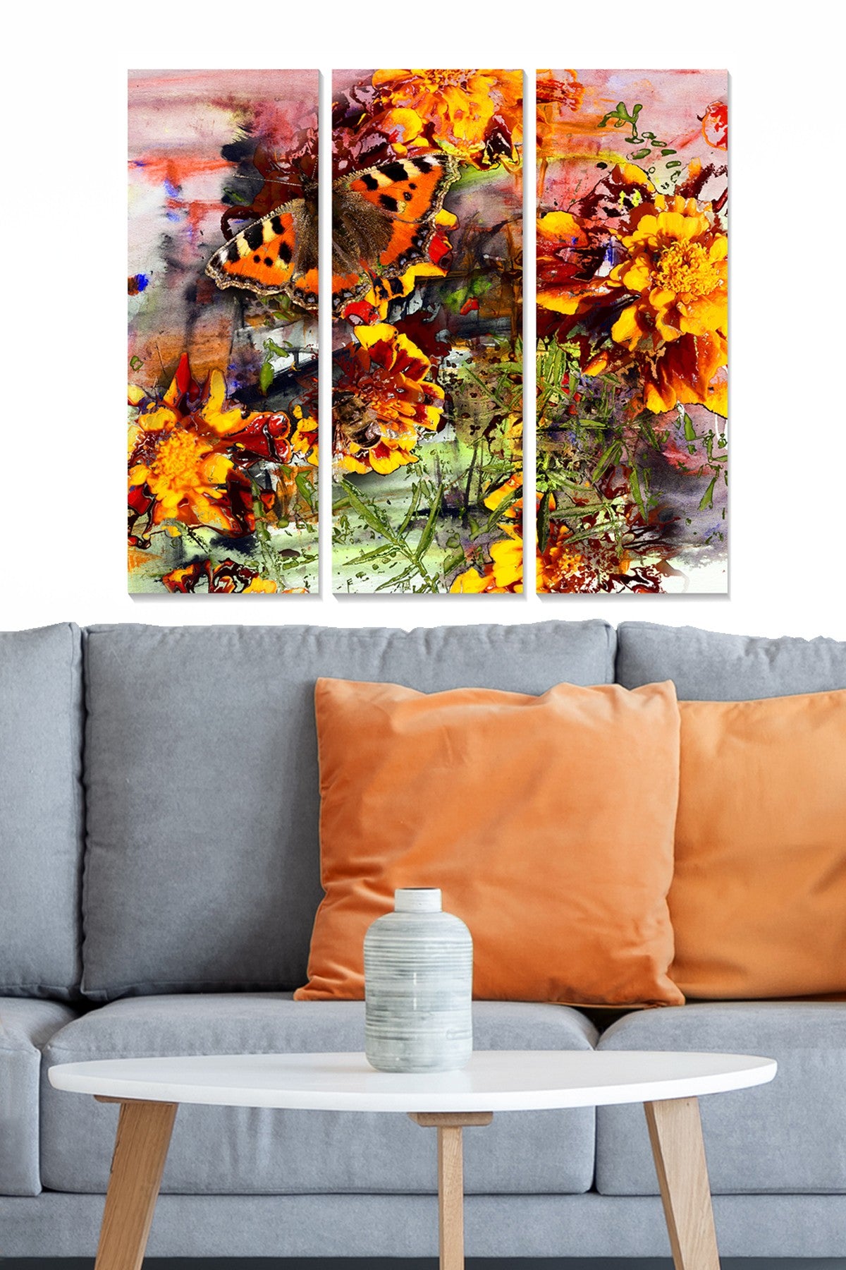 Quadro Decorativo em MDF Multicolor (3 Peças) – 20 x 50 cm cada, total 70 x 50 cm, 100% MDF (3 mm) | MDF2547777