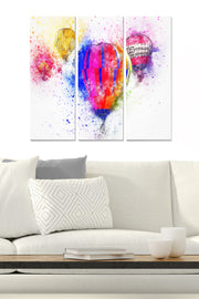 Conjunto de Quadros Decorativos em MDF (3 Peças) – Multicolor – 20 x 50 cm cada (esp. 3 mm) – Tamanho Total 70 x 50 cm – 1 kg – MDF2552767 (Ref. 553BNC2141)