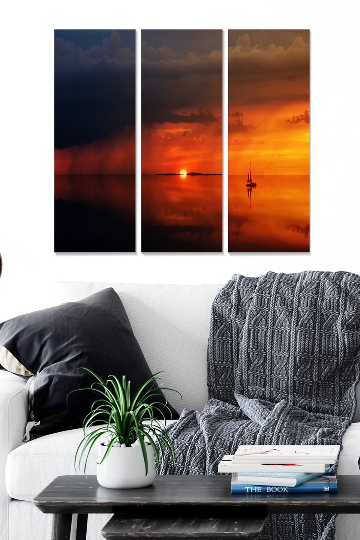 Quadro Decorativo em MDF Multicolorido – Conjunto de 3 Peças (20x50 cm cada), Tamanho Total 70x50 cm, MDF 3 mm