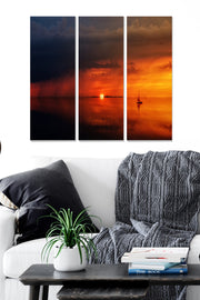 Quadro Decorativo em MDF Multicolorido – Conjunto de 3 Peças (20x50 cm cada), Tamanho Total 70x50 cm, MDF 3 mm