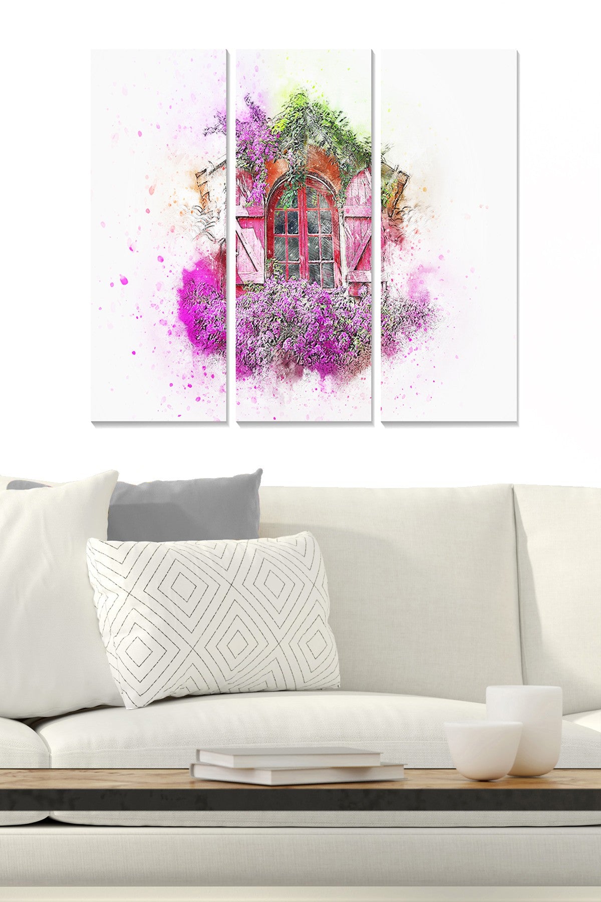 Conjunto de Quadros Decorativos em MDF Multicor (3 Peças) 20x50 cm cada, Total 70x50 cm