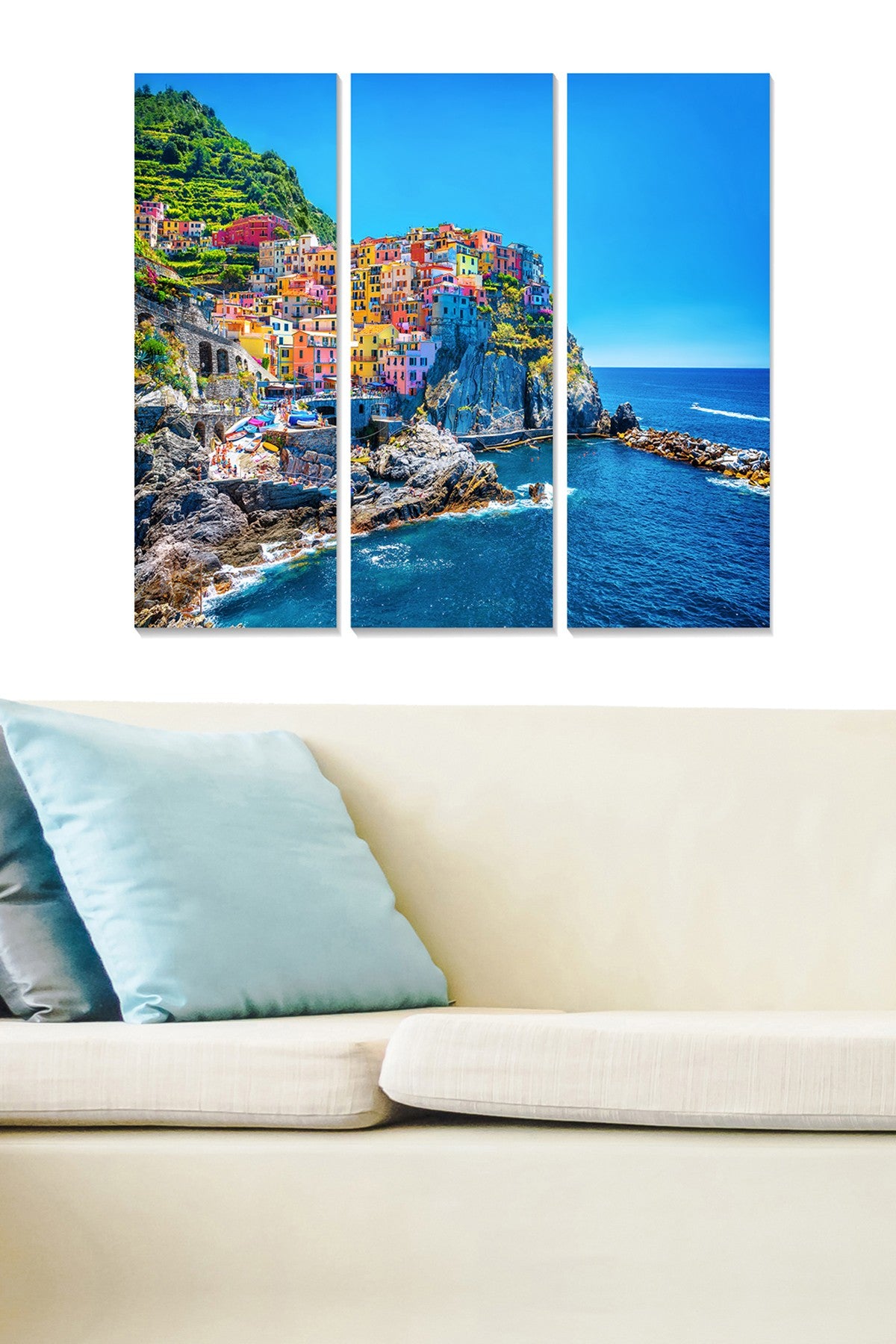 Conjunto de Quadros Decorativos 100% MDF Multicolor (3 Peças) 20 x 50 cm cada | Total 70 x 50 cm | 3 mm – MDF257301595