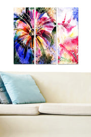 Tríptico Decorativo em MDF Multicolorido (3 Peças) – 20x50 cm cada, Total 70x50 cm, Espessura 3 mm