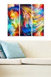 Quadro Decorativo em MDF Multicolor – Conjunto de 3 Peças (20 x 50 cm cada), Tamanho Total 70 x 50 cm