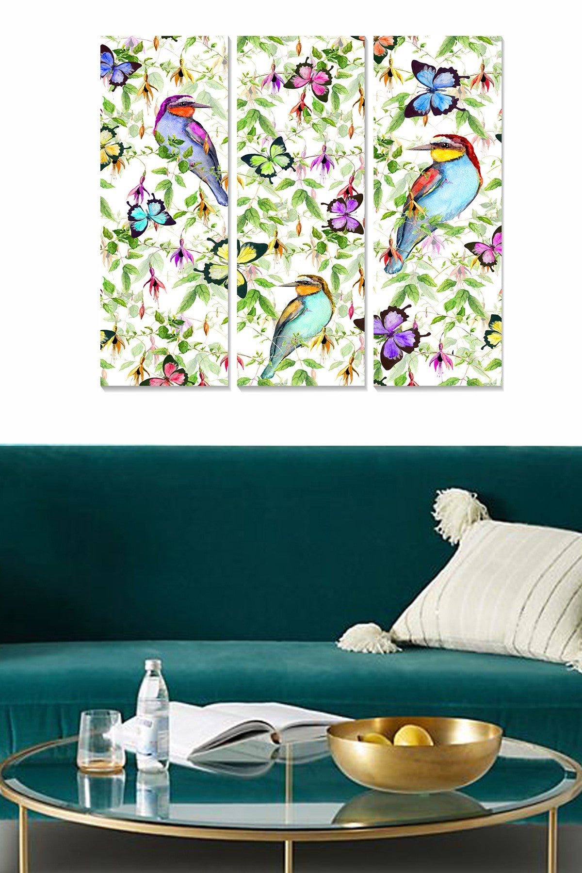Quadro Decorativo em MDF Multicolor (3 Peças) – 20x50 cm cada, Total 70x50 cm – Espessura 3 mm – MDF263510333