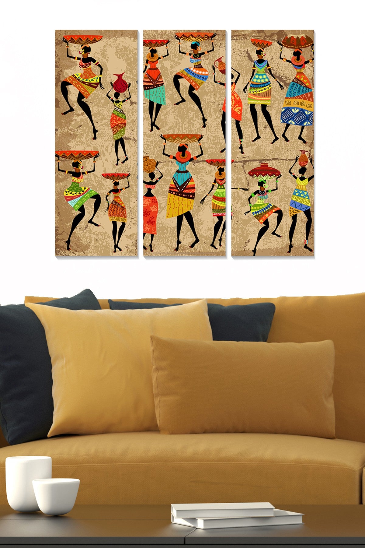 Quadro Decorativo em MDF Multicolor – Conjunto de 3 Peças, 70 x 50 cm (cada 20 x 50 cm), espessura 3 mm