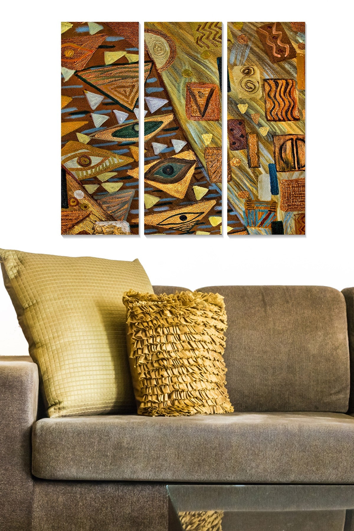 Tríptico Decorativo em MDF Multicolor 70x50 cm – 3 Peças (20x50 cm cada, 3 mm)