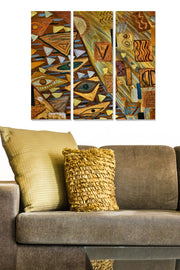 Tríptico Decorativo em MDF Multicolor 70x50 cm – 3 Peças (20x50 cm cada, 3 mm)