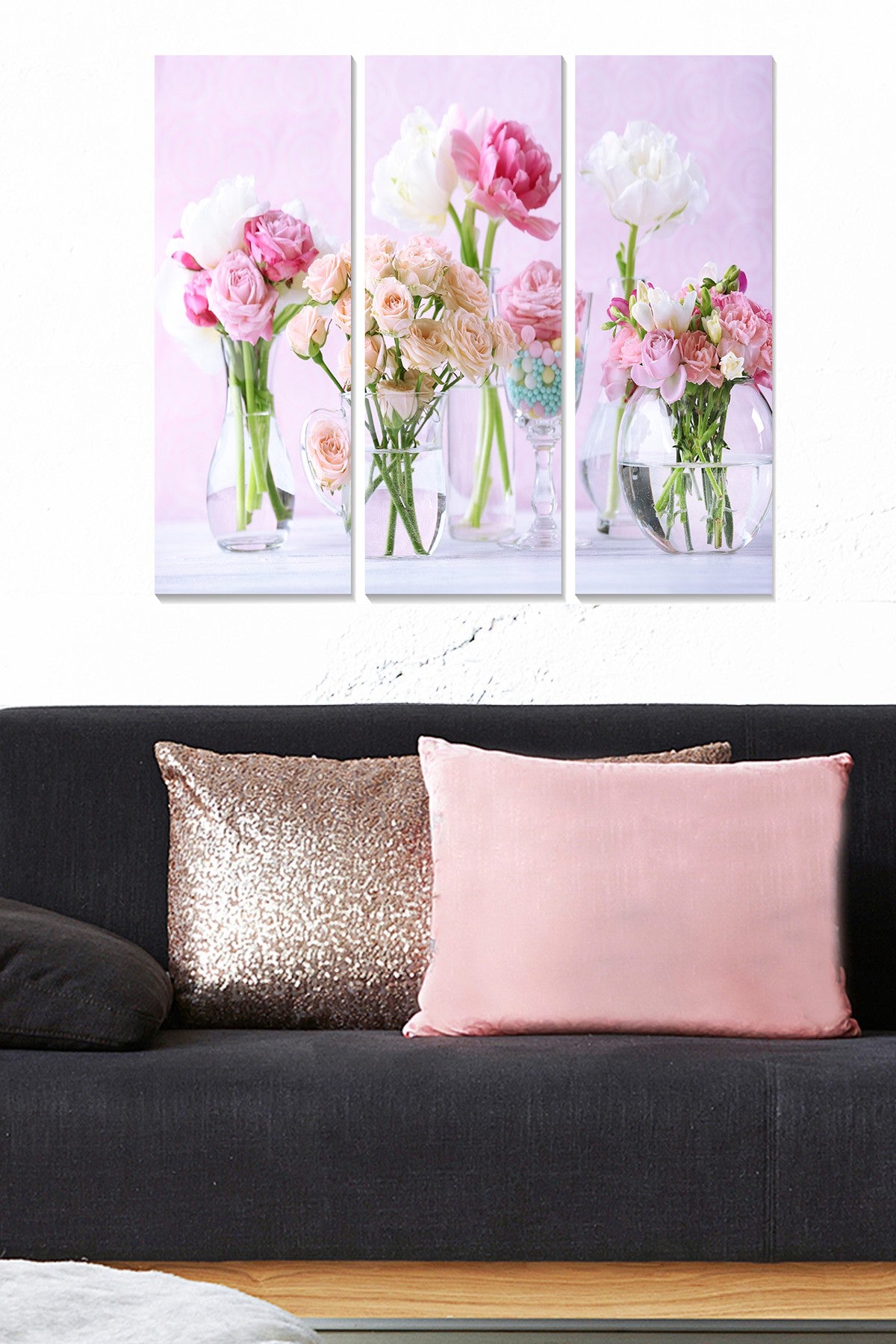 Quadro Decorativo em MDF Multicolor (Conjunto de 3) — 20 x 50 cm cada, Total 70 x 50 cm, Espessura 3 mm