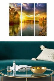 Quadro Decorativo em MDF (Conjunto de 3) Multicolorido – 20x50 cm cada, total 70x50 cm, espessura 3 mm