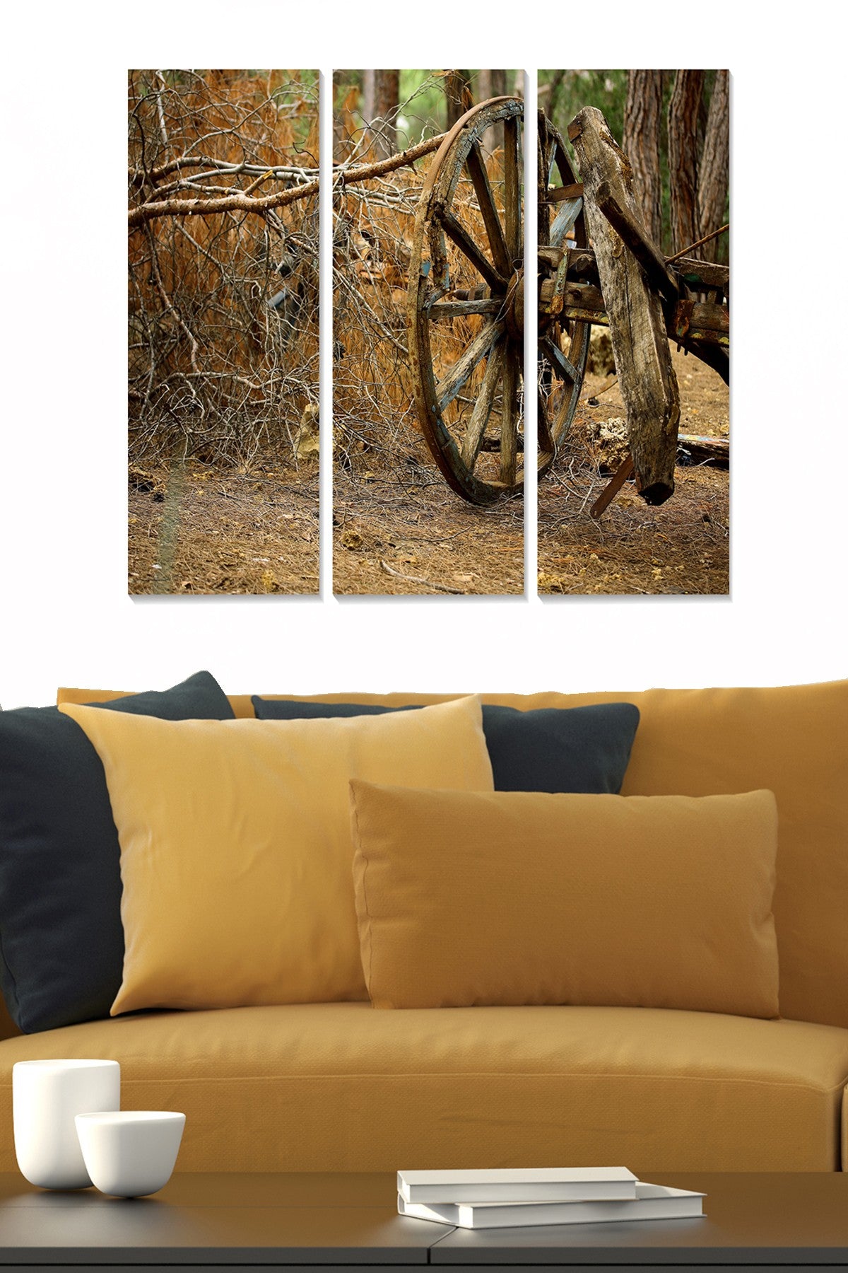 Quadro Decorativo em MDF Multicolorido — Conjunto de 3 Peças (20x50 cm cada), Tamanho Total 70x50 cm | MDF2649568