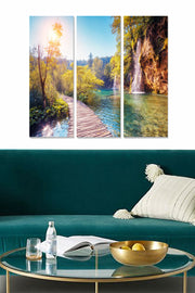 Conjunto de Quadros Decorativos em MDF Multicolorido – 3 Peças, 70 x 50 cm (20 x 50 cm cada), 3 mm