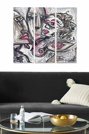 Tríptico Decorativo em MDF Multicolor – 70x50 cm (3x20x50 cm), espessura 3 mm