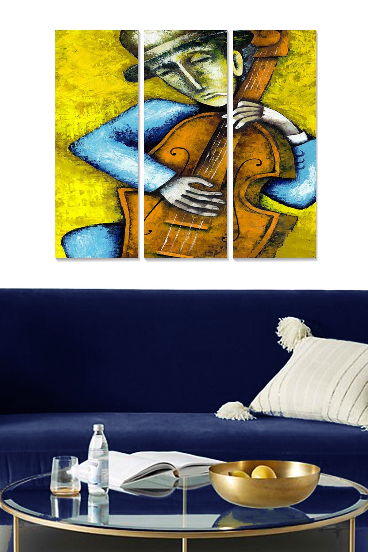 Conjunto de 3 Quadros Decorativos em MDF Multicolorido – 20x50 cm cada (70x50 cm total), 3 mm