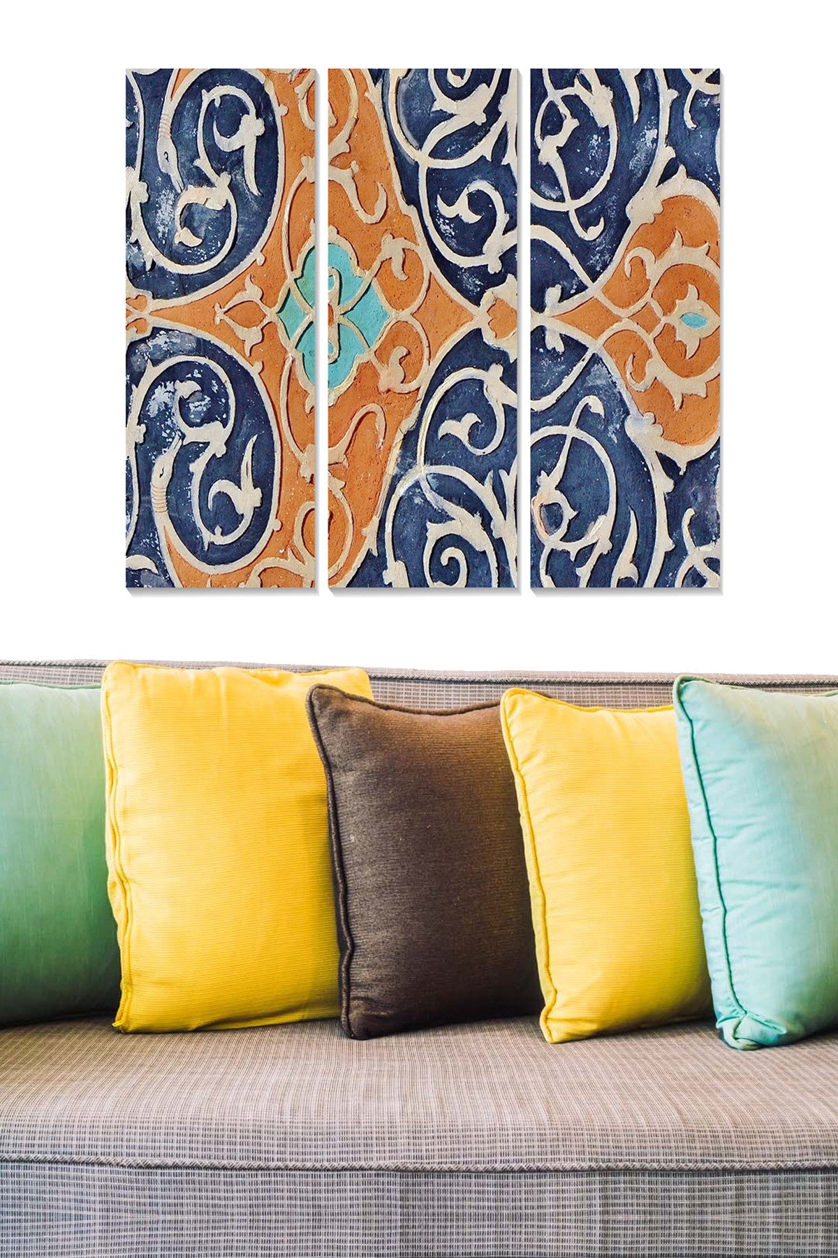 Conjunto de 3 Quadros Decorativos em MDF Multicolor 70x50 cm (20x50 cm cada), 3 mm