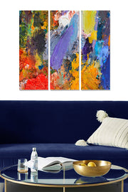 Quadro Decorativo em MDF Multicolorido (3 Peças) – 3 mm – 3x 20x50 cm (Total 70x50 cm)