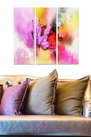 Conjunto de 3 Quadros Decorativos em MDF Multicolorido — Tamanho Total 70 x 50 cm (20 x 50 cm cada)