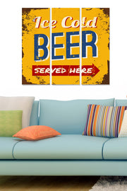 Quadro Decorativo em MDF Multicolor – Conjunto de 3 Peças (20x50 cm cada) | Espessura 3 mm | Tamanho Total 70x50 cm