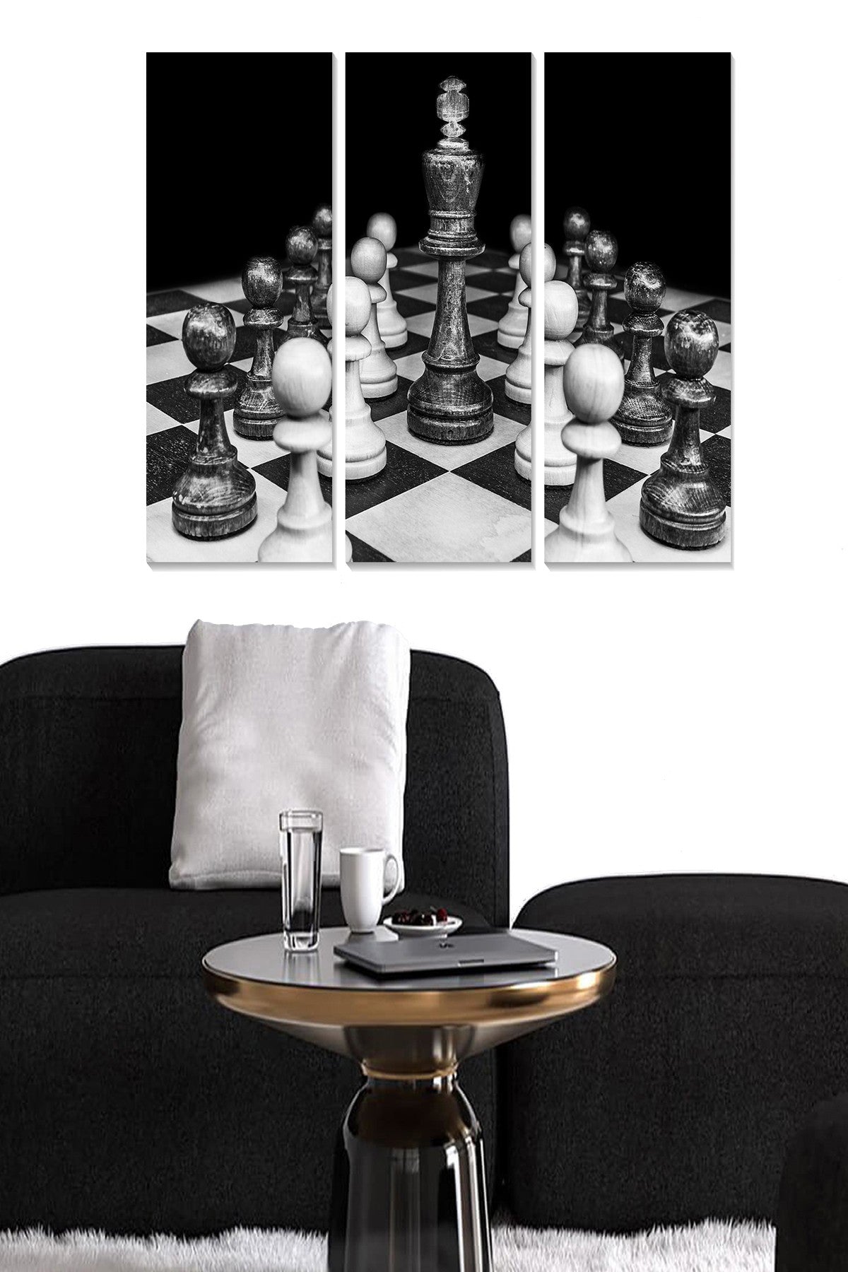 Tríptico Decorativo em MDF Multicolor (3 Peças) — 70x50 cm total, 20x50 cm cada, espessura 3 mm