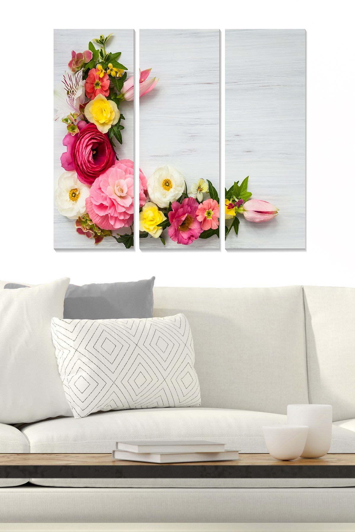 Quadro Decorativo Tríptico em MDF Multicolorido – 3 Peças 20x50 cm (70x50 cm total), 3 mm – MDF273119117