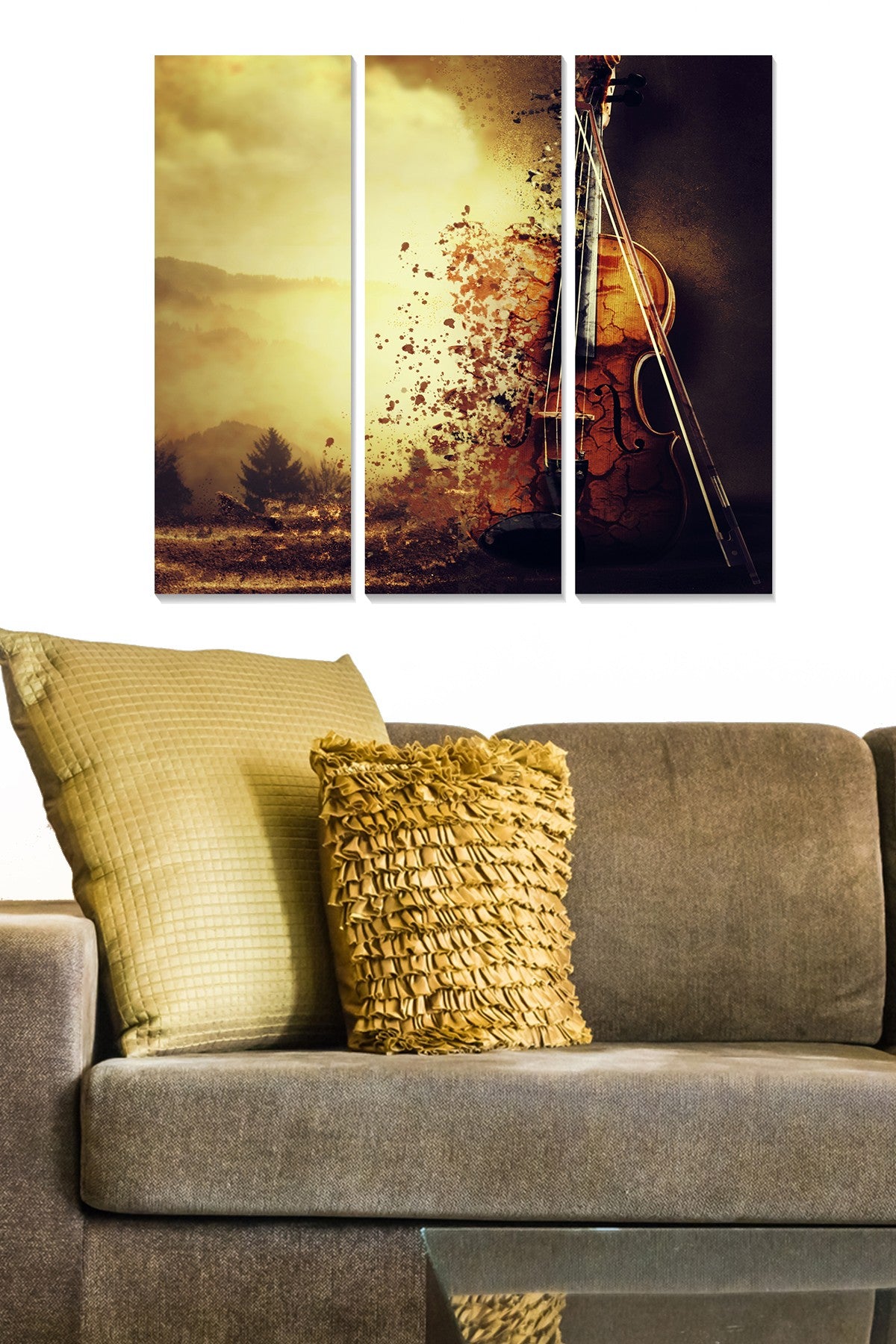 Quadro Decorativo Multicolor em 100% MDF – Conjunto de 3 Peças (20x50 cm cada), Tamanho Total 70x50 cm