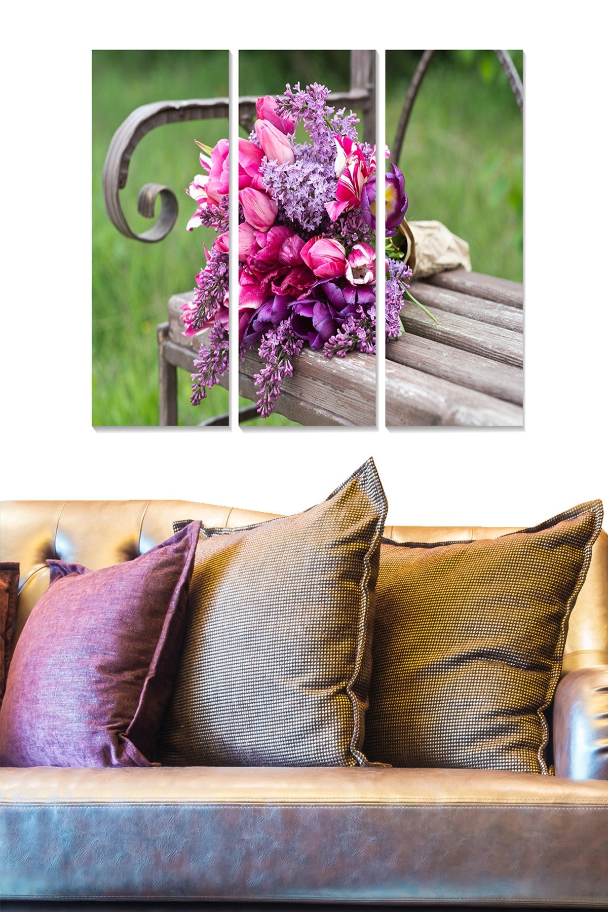 Quadro Decorativo em MDF Multicolor (Conjunto de 3 Peças) – 70x50 cm total (3x 20x50 cm)