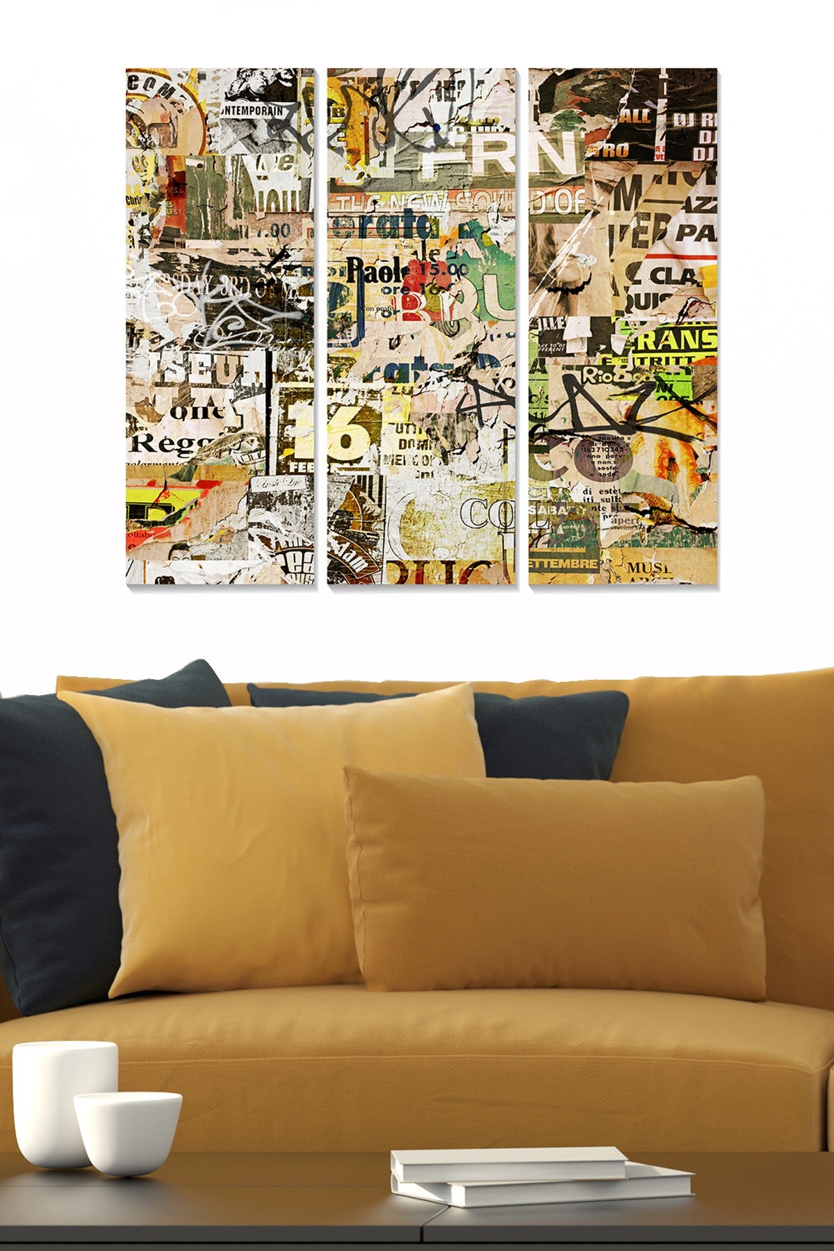 Quadro Decorativo em MDF Multicolor – Conjunto 3 Peças (20x50 cm cada, total 70x50 cm), 100% MDF 3 mm, 1 kg