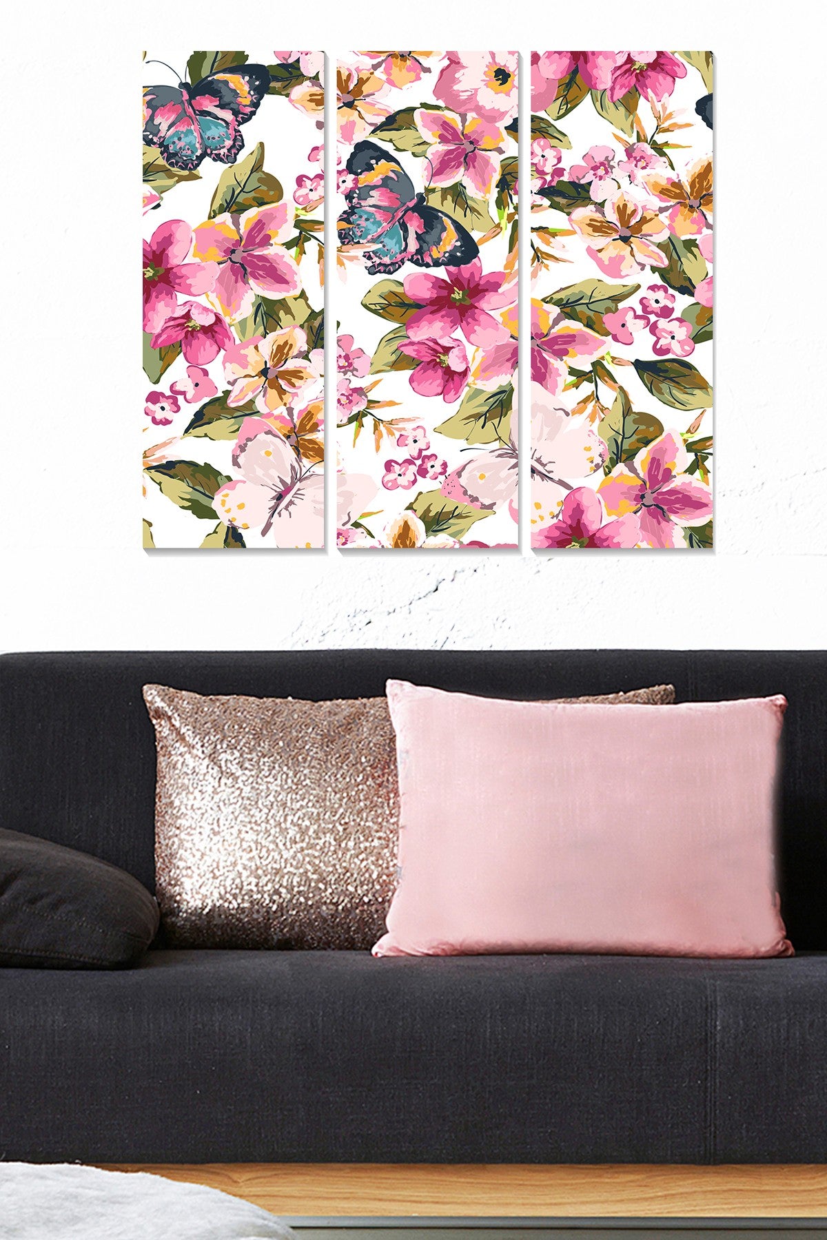 Tríptico Decorativo em MDF Multicolor – 3 Peças (20x50 cm cada), Total 70x50 cm, Espessura 3 mm