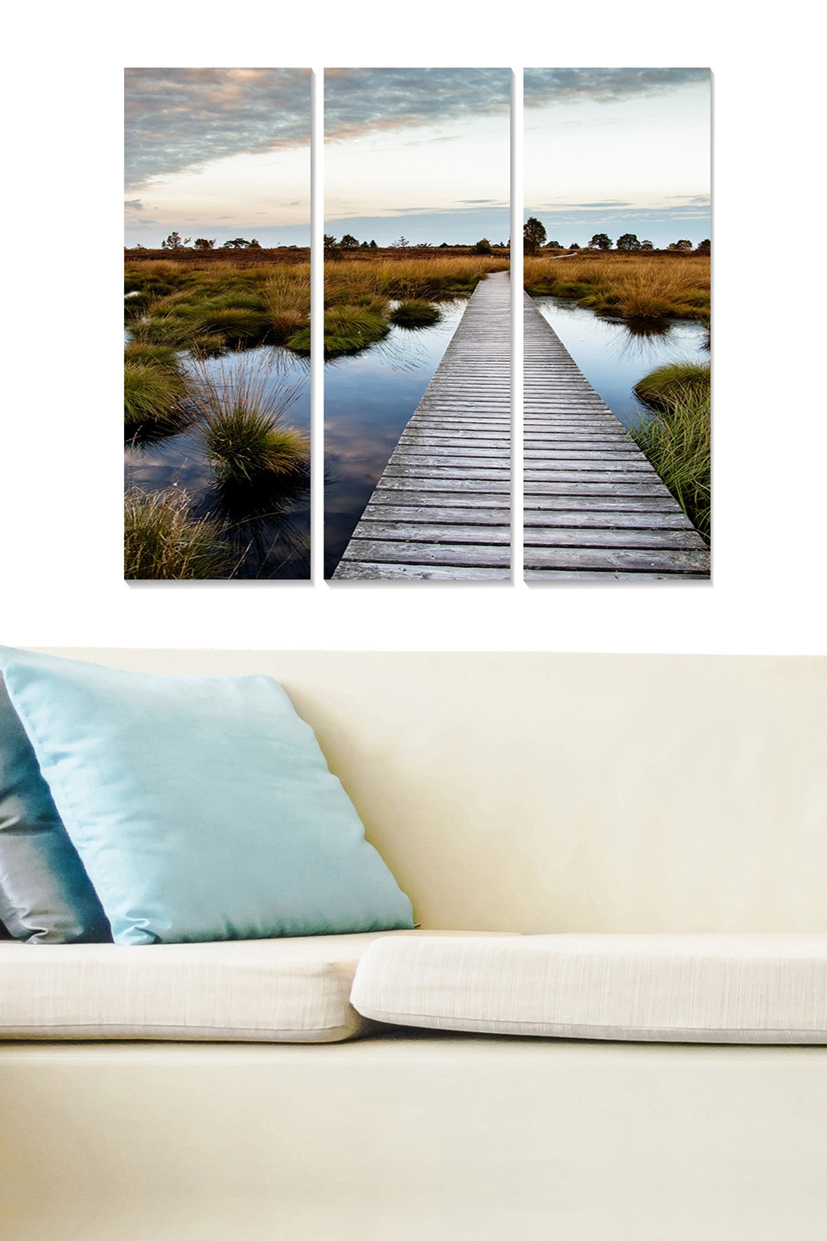 Tríptico Decorativo em MDF (3 Peças) — Multicolor — 70 x 50 cm — Espessura 3 mm