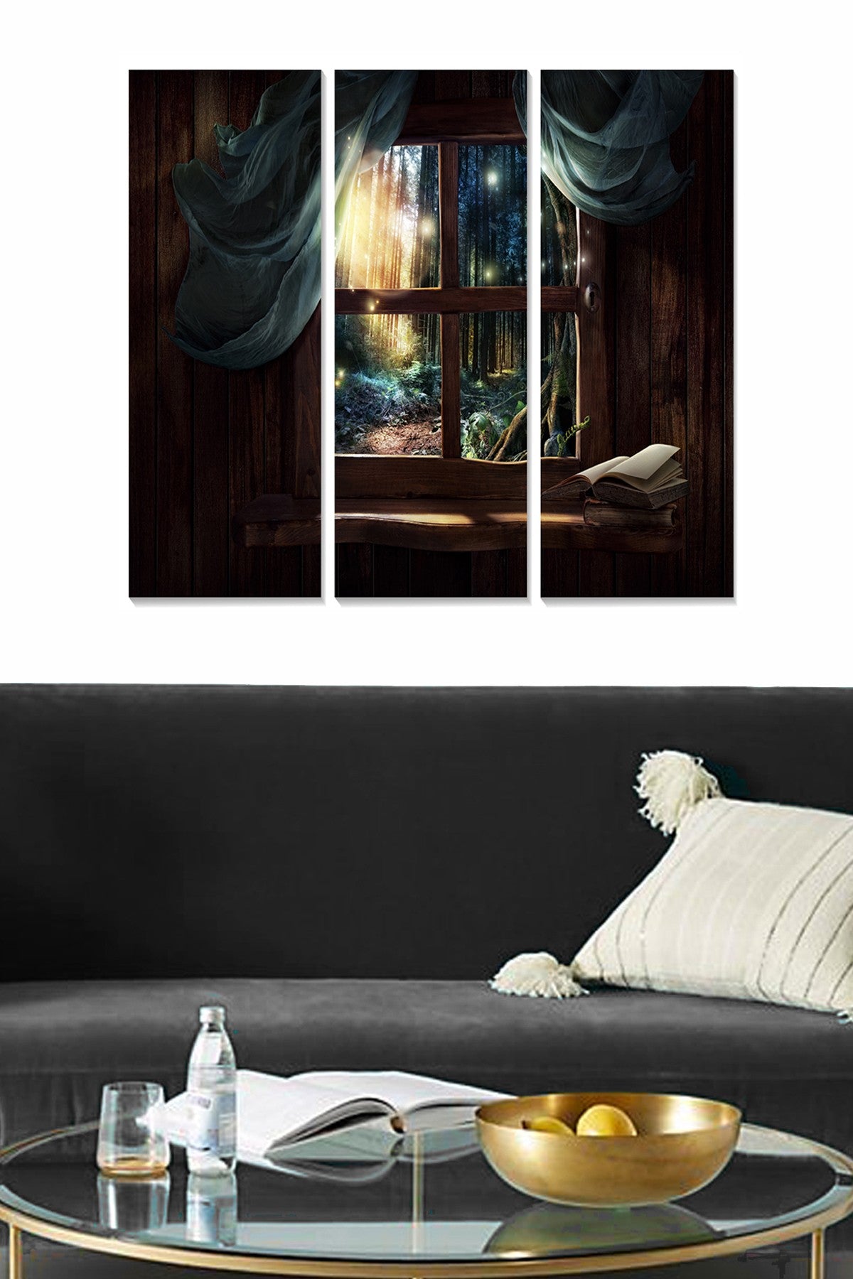 Quadros Decorativos em MDF (Conjunto de 3) - Multicolor, 3 mm, 3x 20x50 cm (Total 70x50 cm)