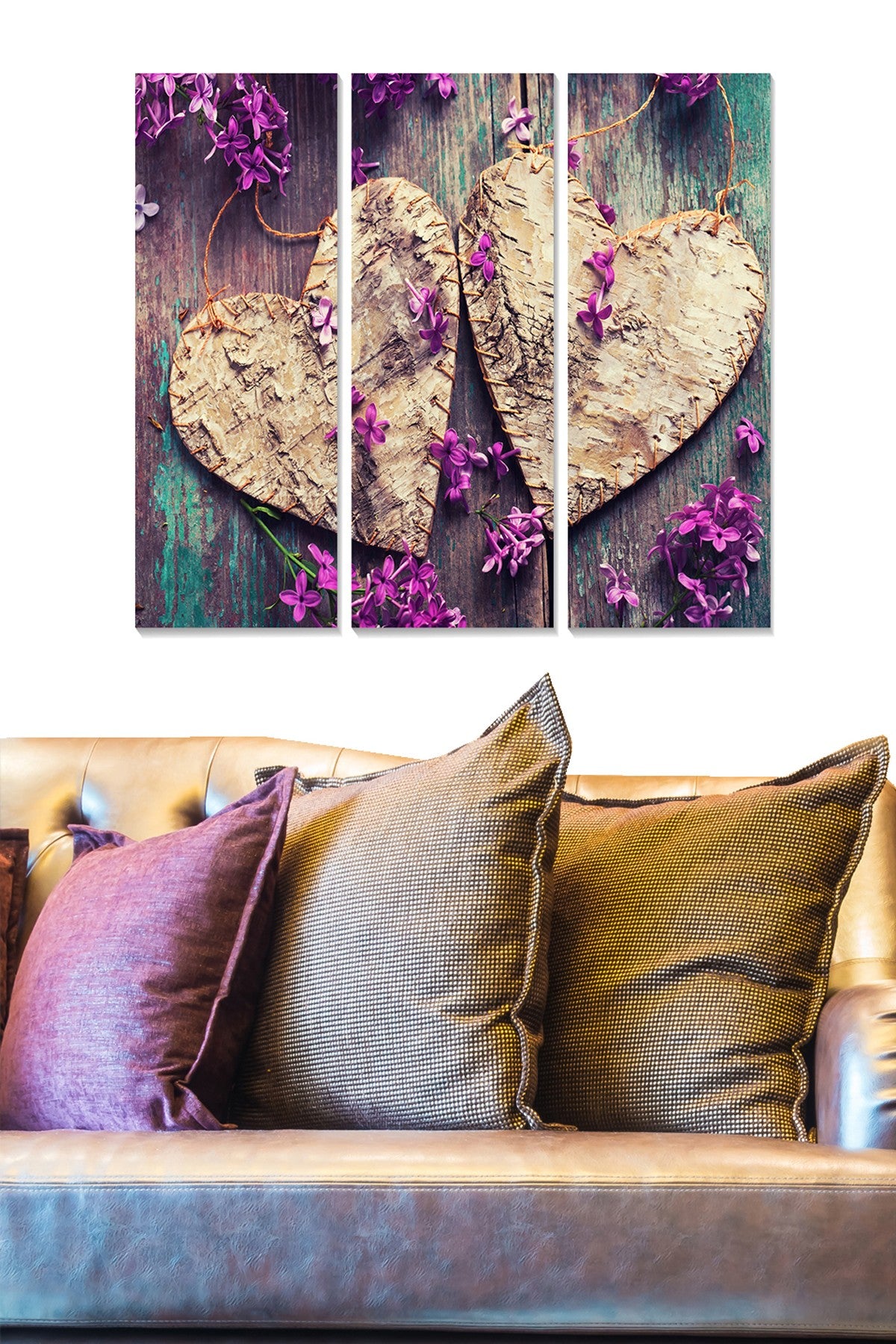 Quadros Decorativos em MDF Multicolor – Conjunto de 3 Peças, 70x50 cm (total), 20x50 cm cada, 3 mm