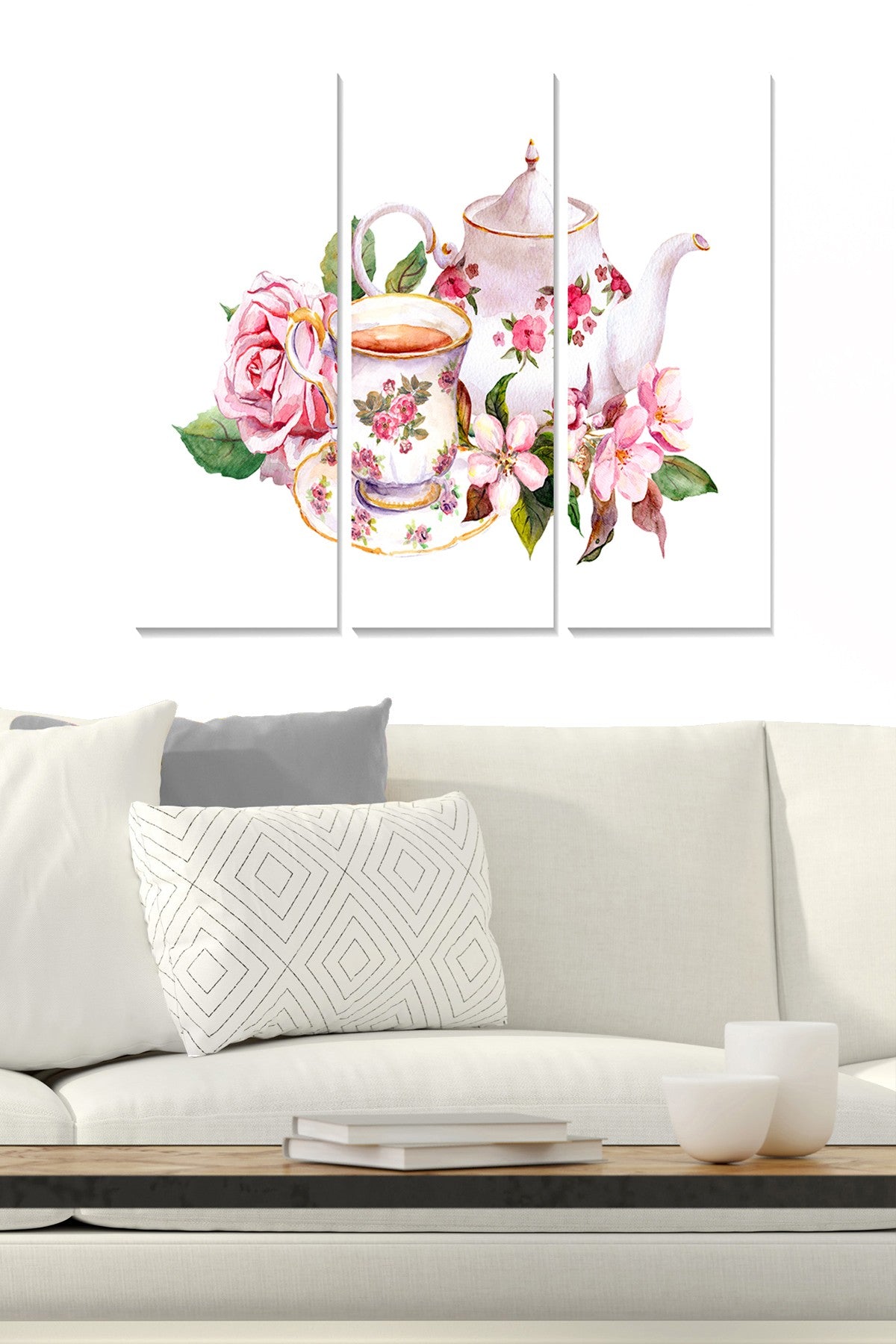 Tríptico Decorativo em MDF Multicolor (3 Peças) — 70 x 50 cm, Espessura 3 mm