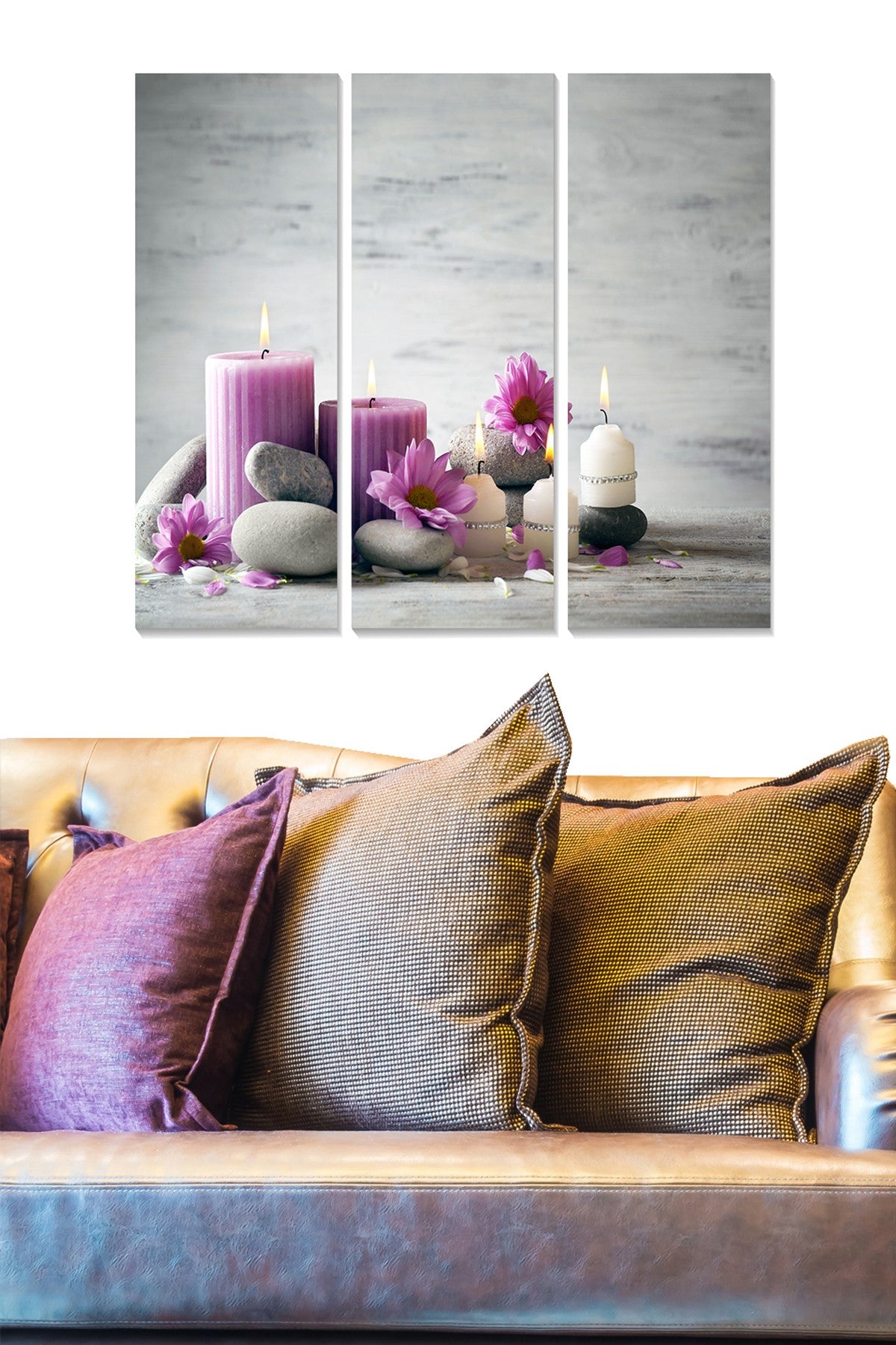 Quadro Decorativo em MDF Multicolor – Conjunto de 3 Peças (3×20x50 cm, total 70x50 cm, 3 mm)