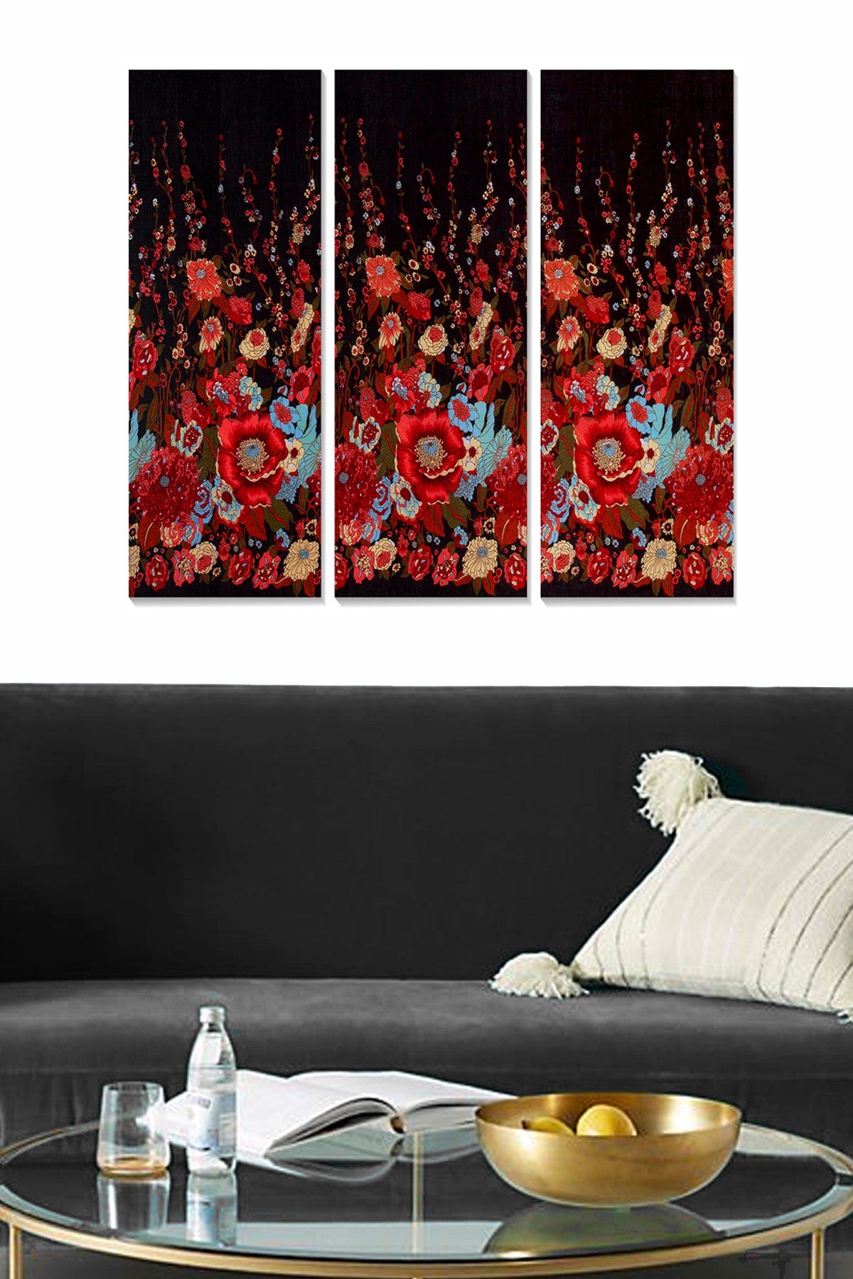 Quadro Decorativo Multicolor em MDF (3 Peças) 20x50 cm cada | Total 70x50 cm | MDF 3 mm