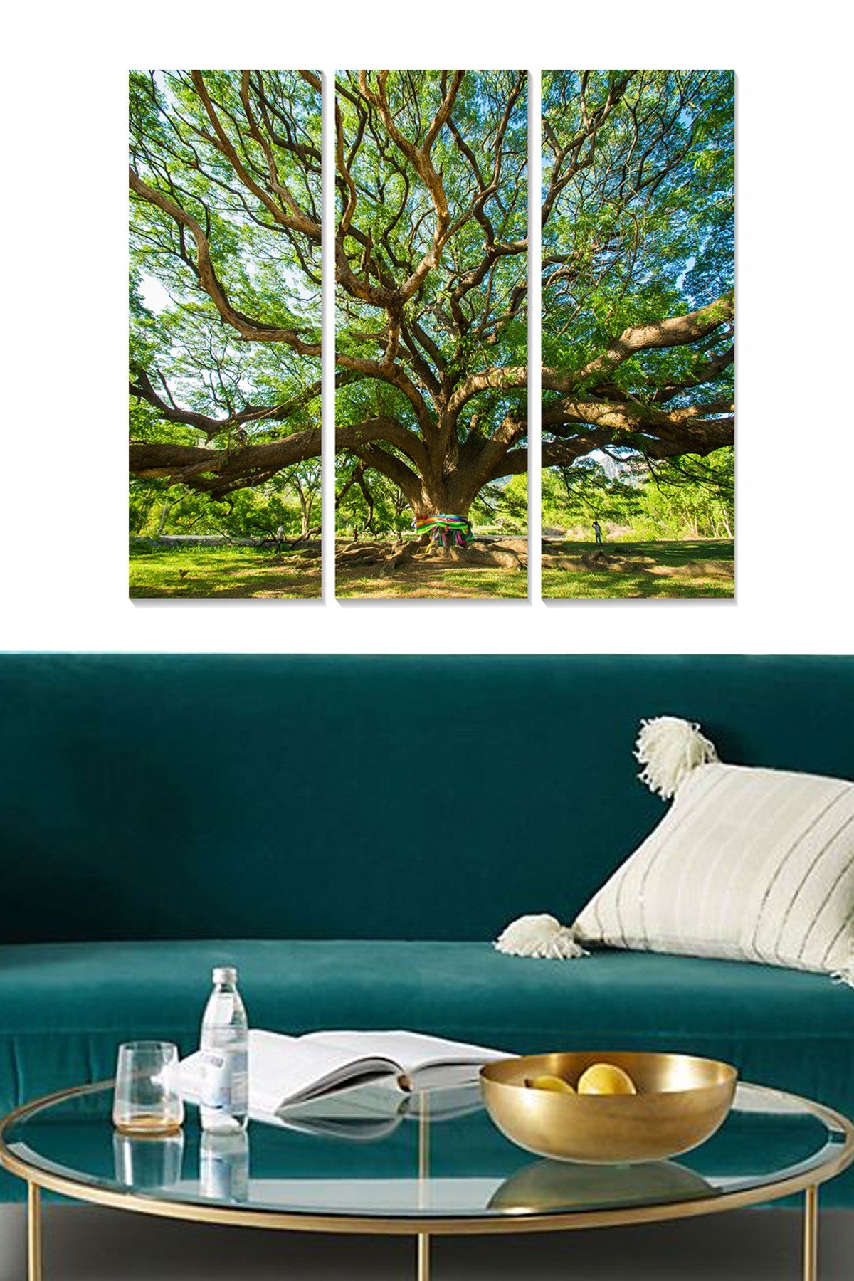 Quadros Decorativos em MDF Multicolor (3 Peças) – 20x50 cm cada, Total 70x50 cm, Espessura 3 mm