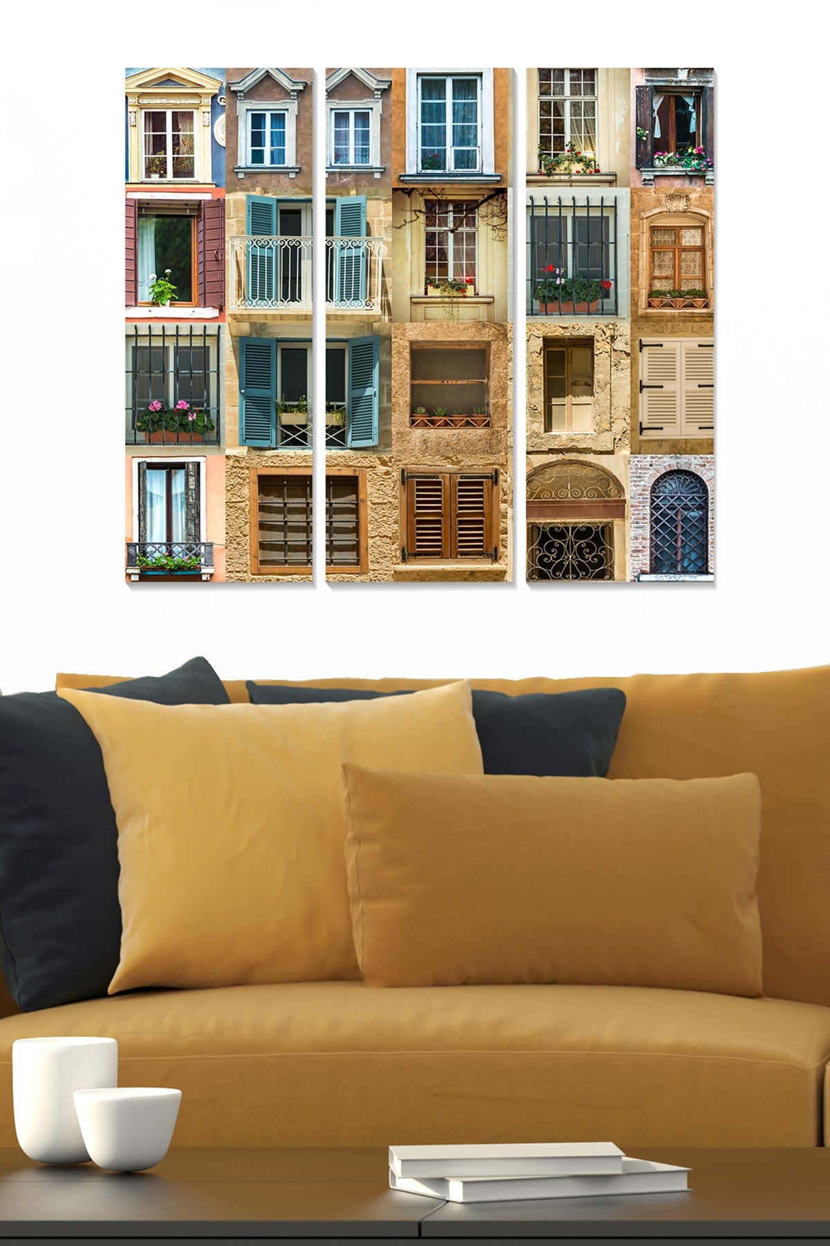 Quadro Decorativo em MDF Multicolor (3 Peças) – 20x50 cm cada, 70x50 cm total, MDF 100% 3 mm