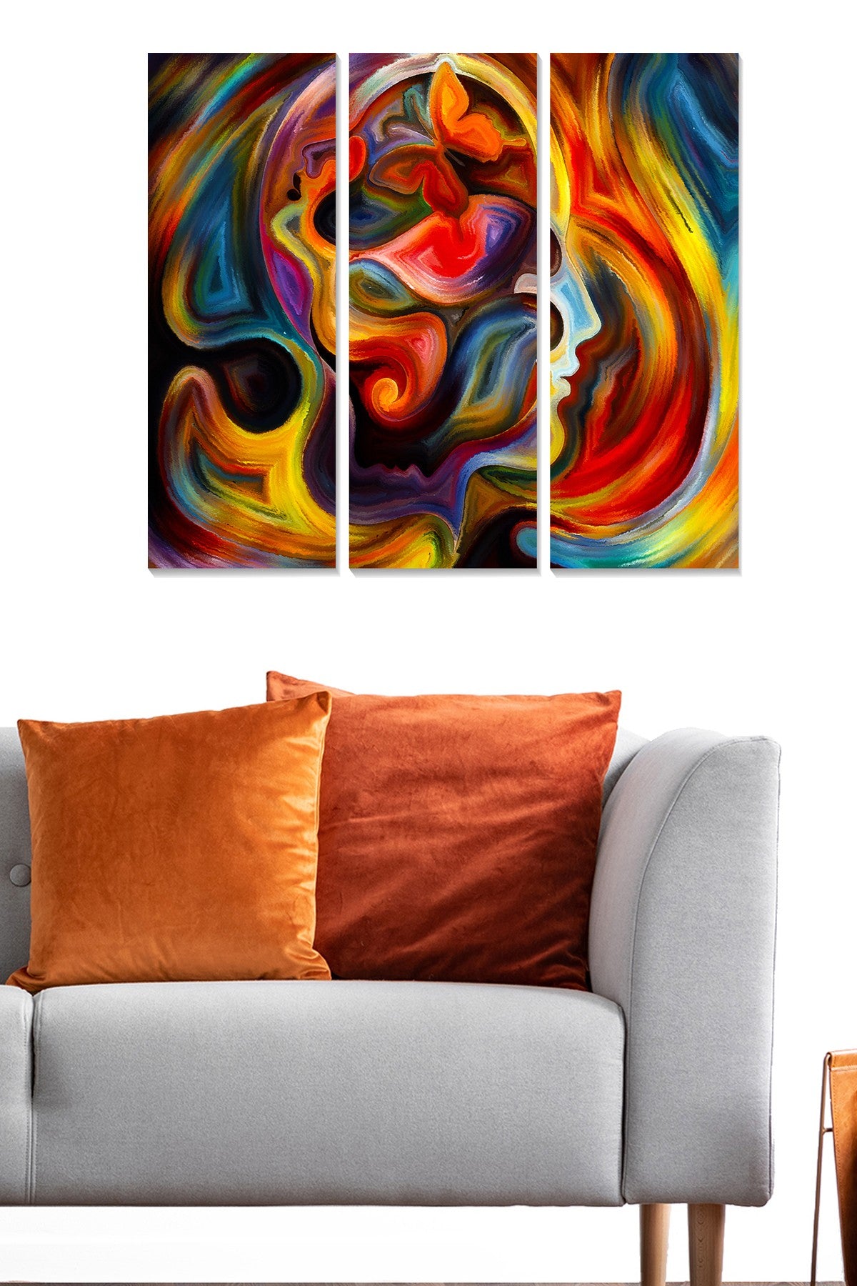 Quadro Decorativo em MDF Multicolor – Conjunto de 3 Peças, 70x50 cm (3x 20x50), Espessura 3 mm