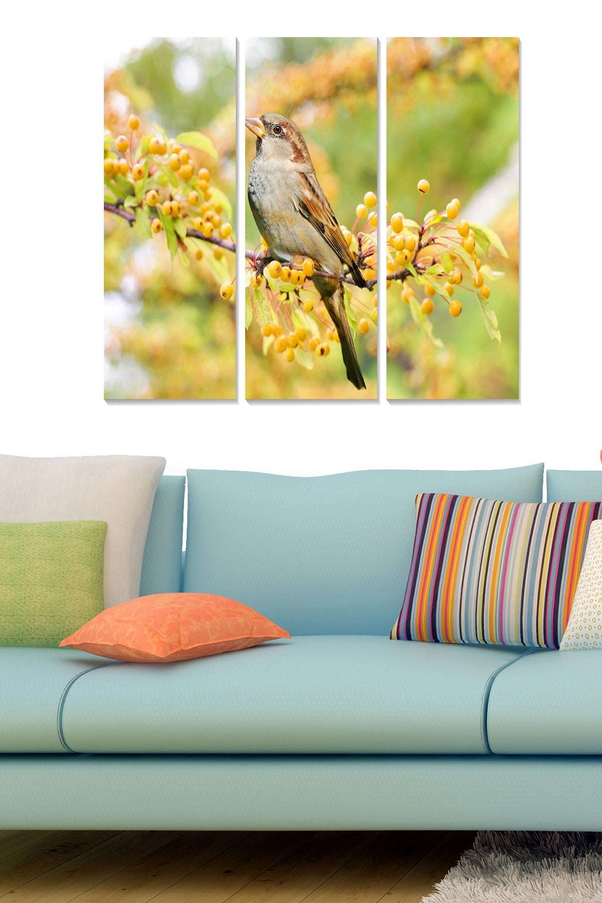 Quadro Decorativo em MDF Multicor – Tríptico 3 Peças (20 x 50 cm cada; 70 x 50 cm total), Espessura 3 mm, 1 kg – MDF2847799