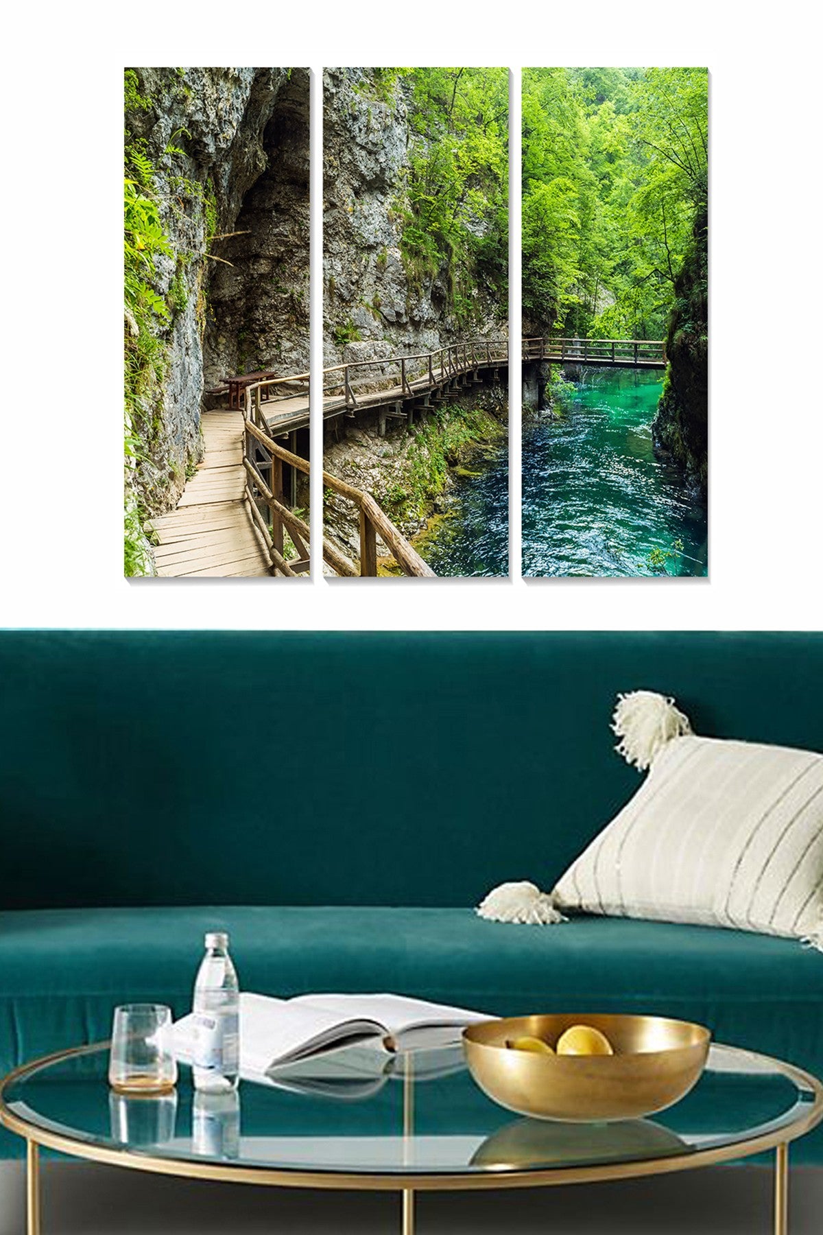 Quadro Decorativo em MDF Multicolor (Conjunto de 3 Peças) – 20 x 50 cm cada, Tamanho Total 70 x 50 cm, Espessura 3 mm