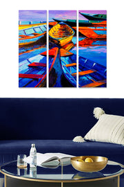 Tríptico Decorativo em MDF Multicolor – 3 Peças, 70x50 cm, Espessura 3 mm