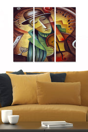 Quadro Decorativo 100% MDF Multicolor – Conjunto 3 Peças 20x50 cm (Total 70x50 cm), Esp. 3 mm