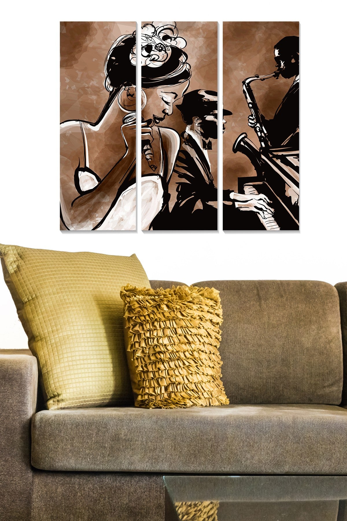 Quadro Decorativo em MDF Multicolor, Conjunto de 3 Peças (MDF 3 mm) – 20x50 cm cada, Tamanho Total 70x50 cm